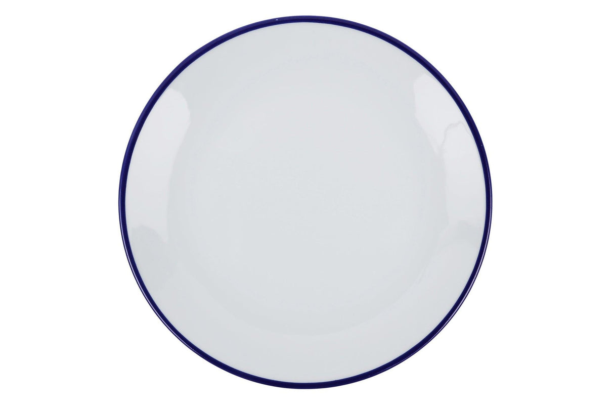 Serviciu de masa, 24 piese, Portelan, Alb - Bleumarin