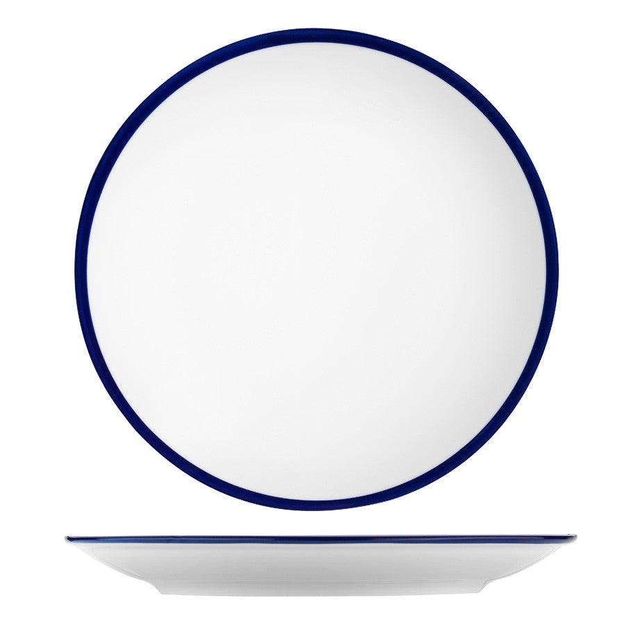 Serviciu de masa, 24 piese, Portelan, Alb - Bleumarin