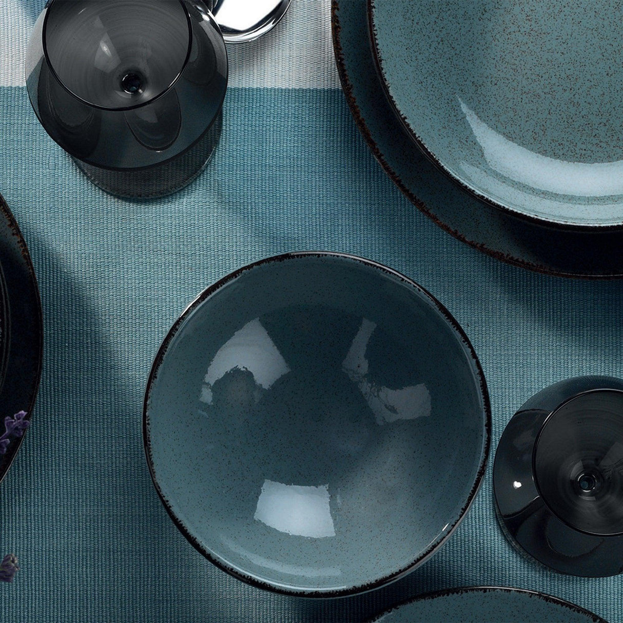 Serviciu de masa, 24 piese, Portelan, Albastru