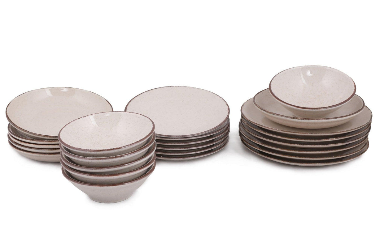 Serviciu de masa, 24 piese, , Portelan, Crem