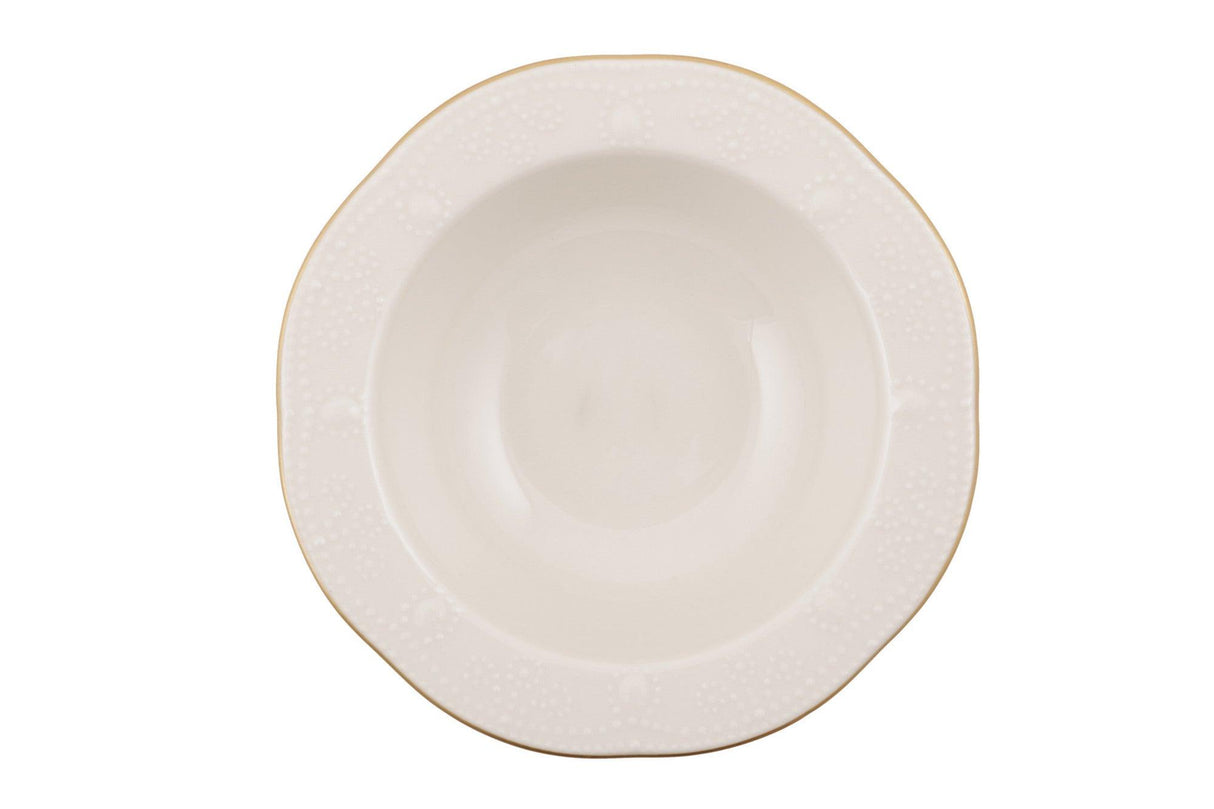 Serviciu de masa, 24 piese, Portelan, Crem - Auriu