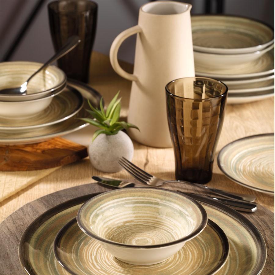 Serviciu de masa, 24 piese, Portelan, Gri