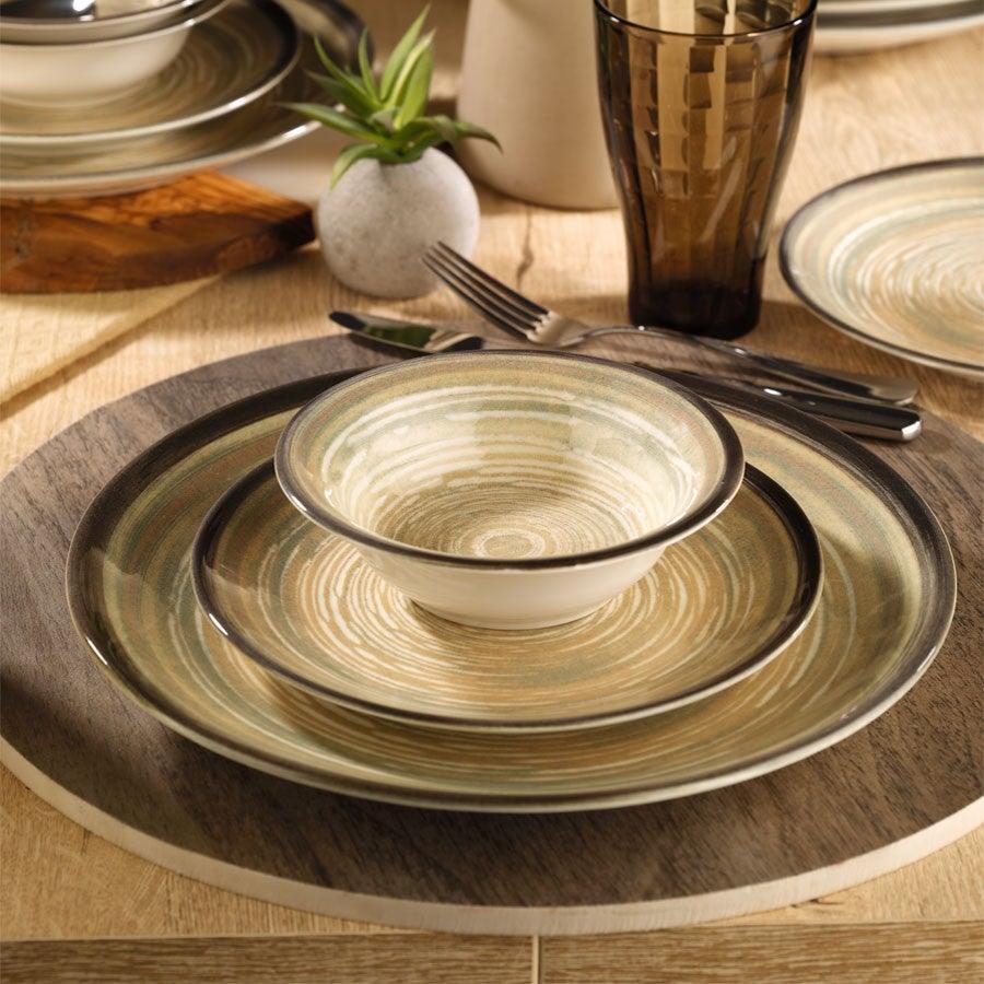 Serviciu de masa, 24 piese, Portelan, Gri