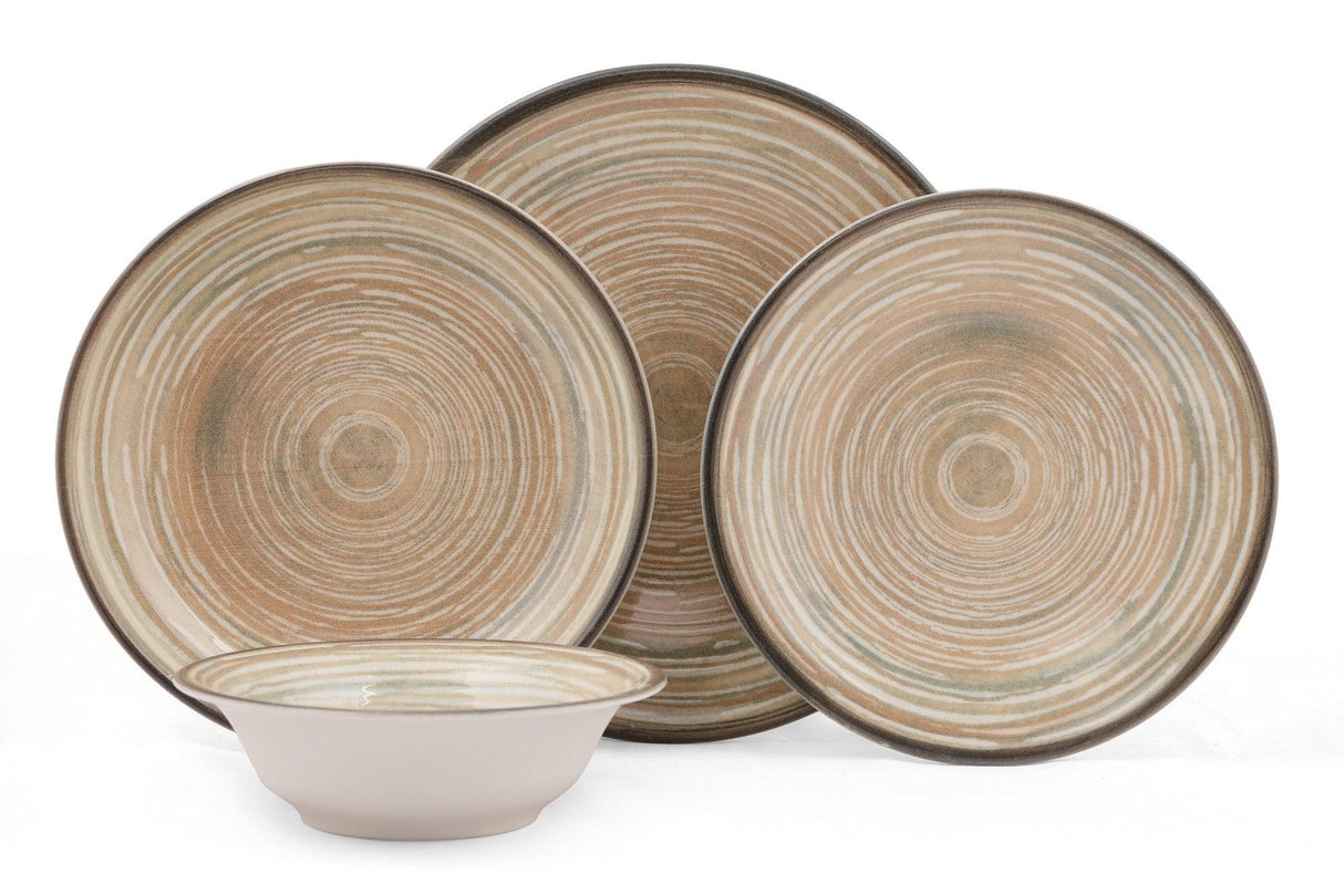 Serviciu de masa, 24 piese, Portelan, Gri