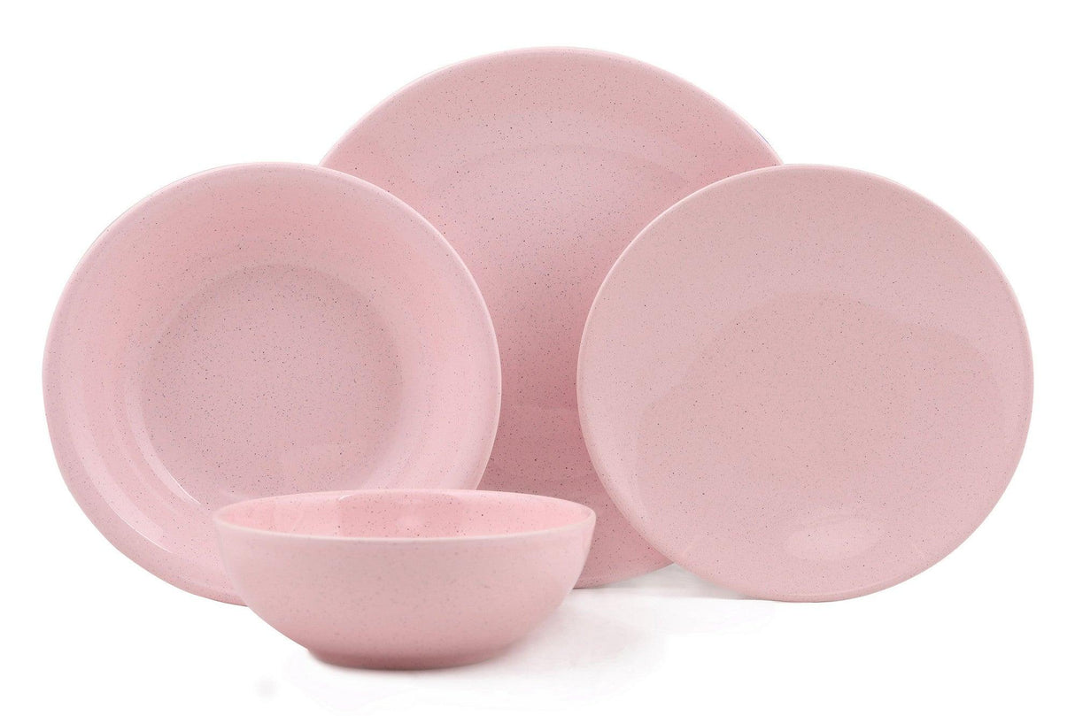 Serviciu de masa, 24 piese, Portelan, Roz