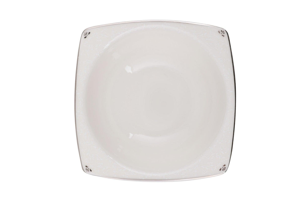 Serviciu de masa, 62 piese, Portelan, Alb - Argintiu