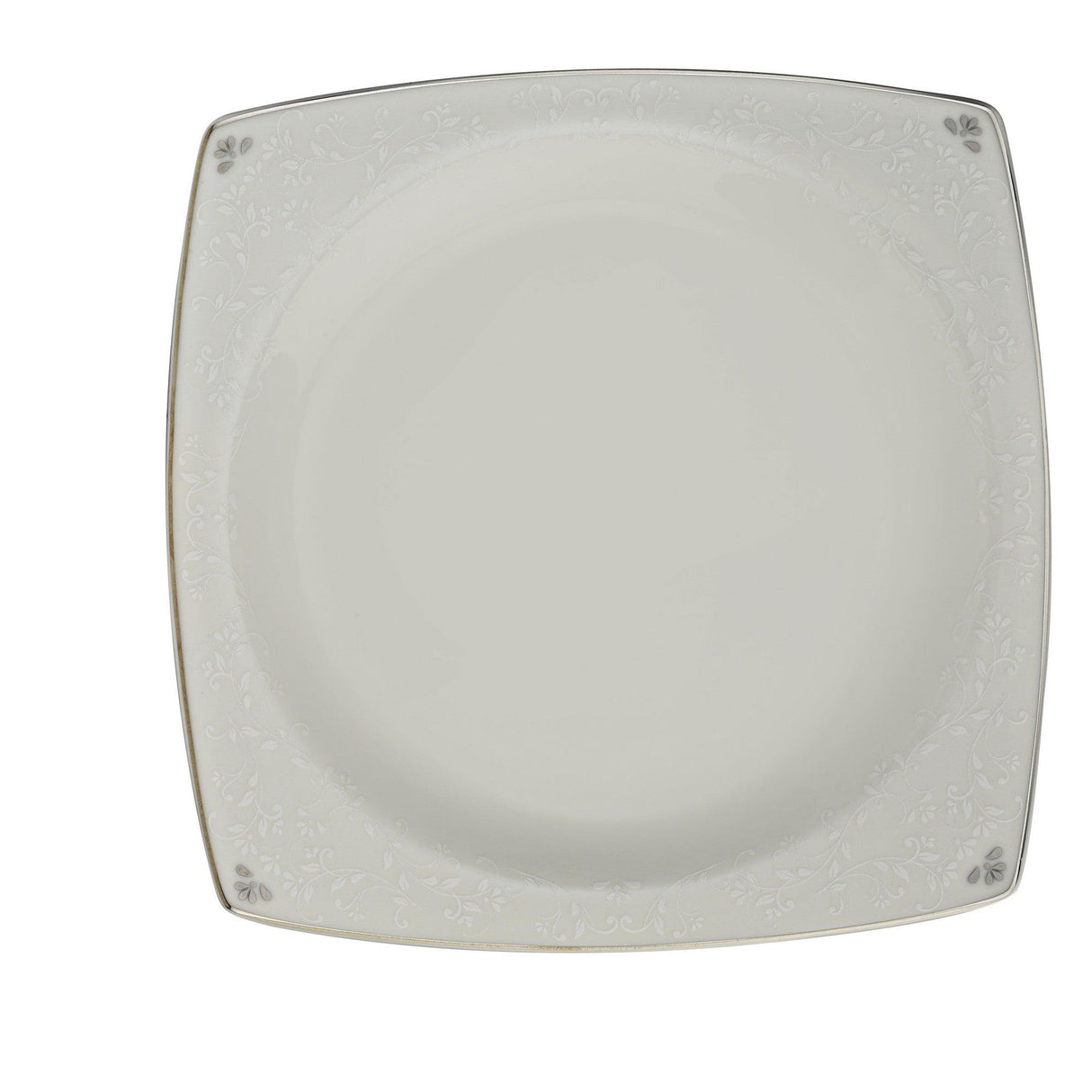 Serviciu de masa, 62 piese, Portelan, Alb - Argintiu