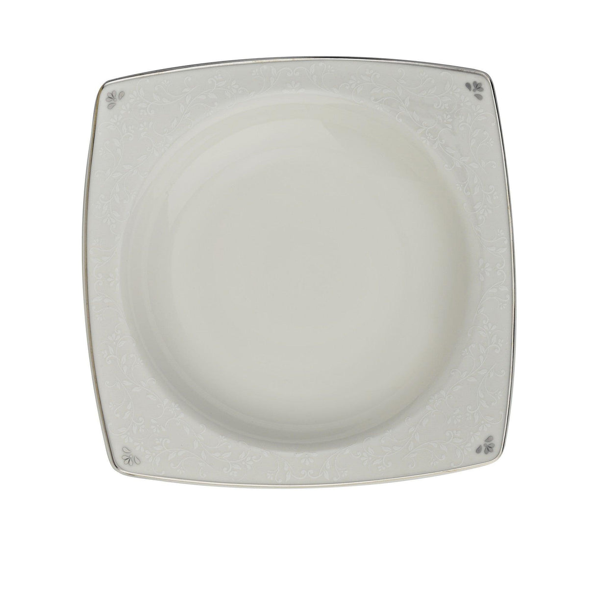 Serviciu de masa, 62 piese, Portelan, Alb - Argintiu