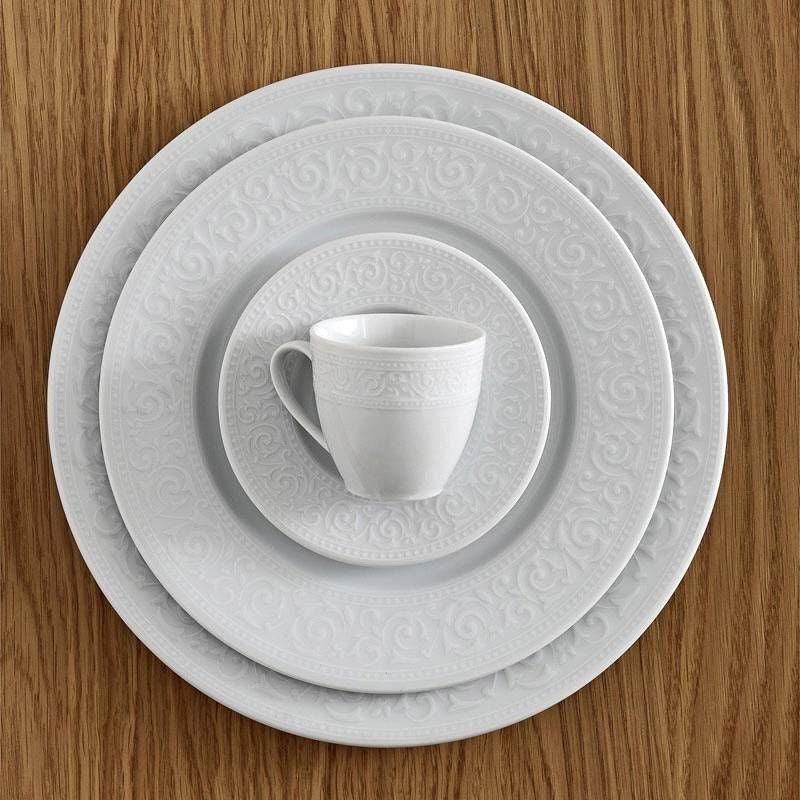 Serviciu de masa, 78 piese, Portelan, Alb