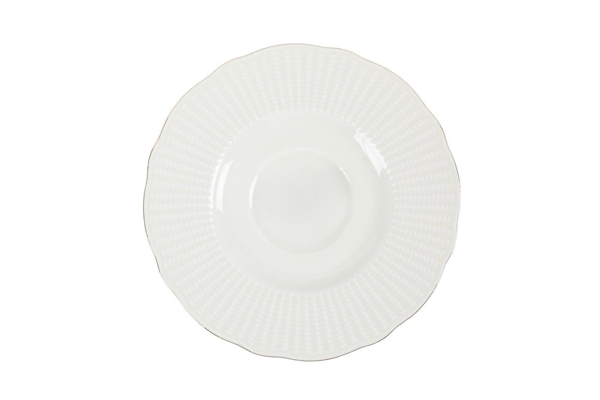 Serviciu de masa, 83 piese, Portelan, Alb - Auriu