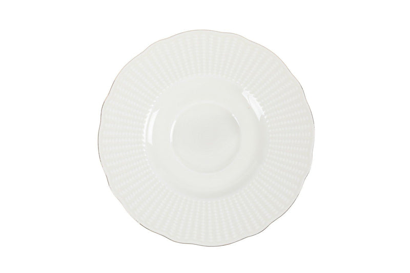 Serviciu de masa, 83 piese, Portelan, Alb - Auriu