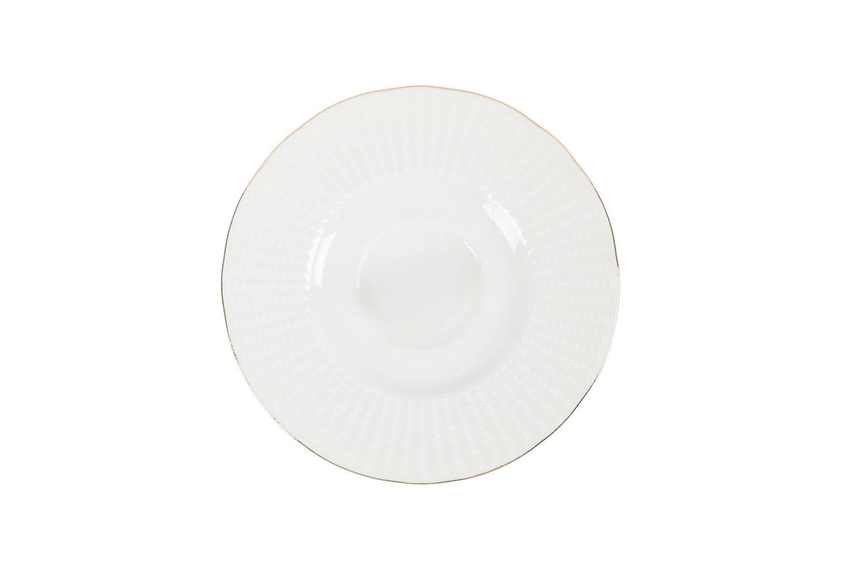 Serviciu de masa, 83 piese, Portelan, Alb - Auriu
