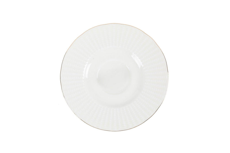 Serviciu de masa, 83 piese, Portelan, Alb - Auriu