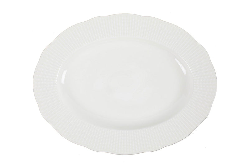Serviciu de masa, 83 piese, Portelan, Alb - Auriu