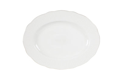 Serviciu de masa, 83 piese, Portelan, Alb - Auriu