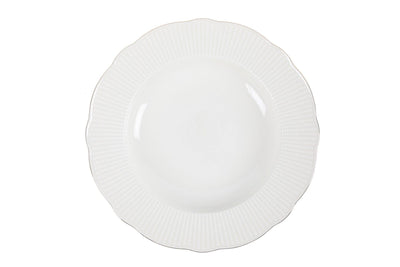 Serviciu de masa, 83 piese, Portelan, Alb - Auriu