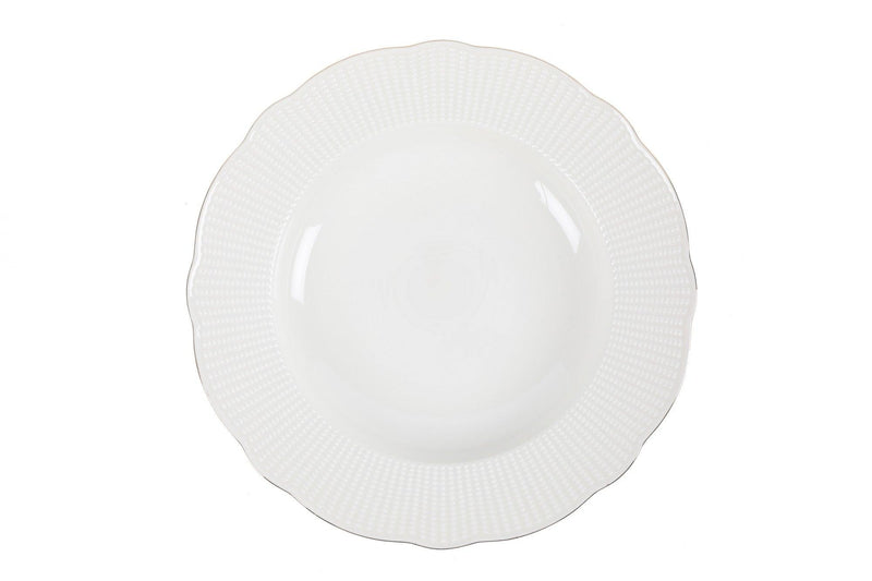 Serviciu de masa, 83 piese, Portelan, Alb - Auriu