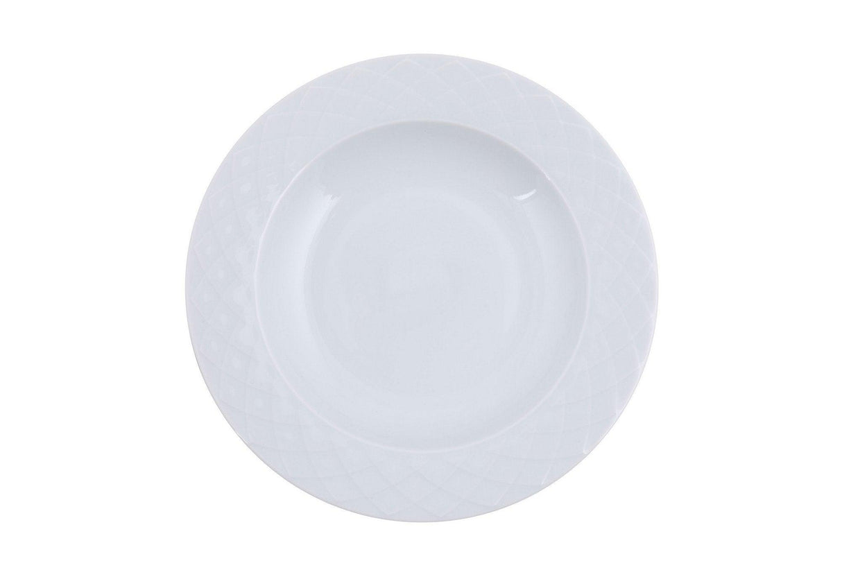 Serviciu de masa, Set 24 piese pentru cina, Portelan, Alb