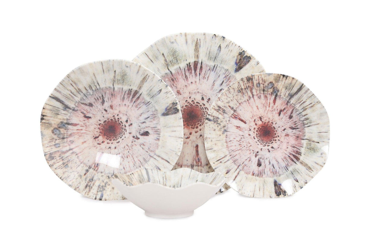 Serviciu de masa, Set 24 piese pentru cina, Portelan, Roz