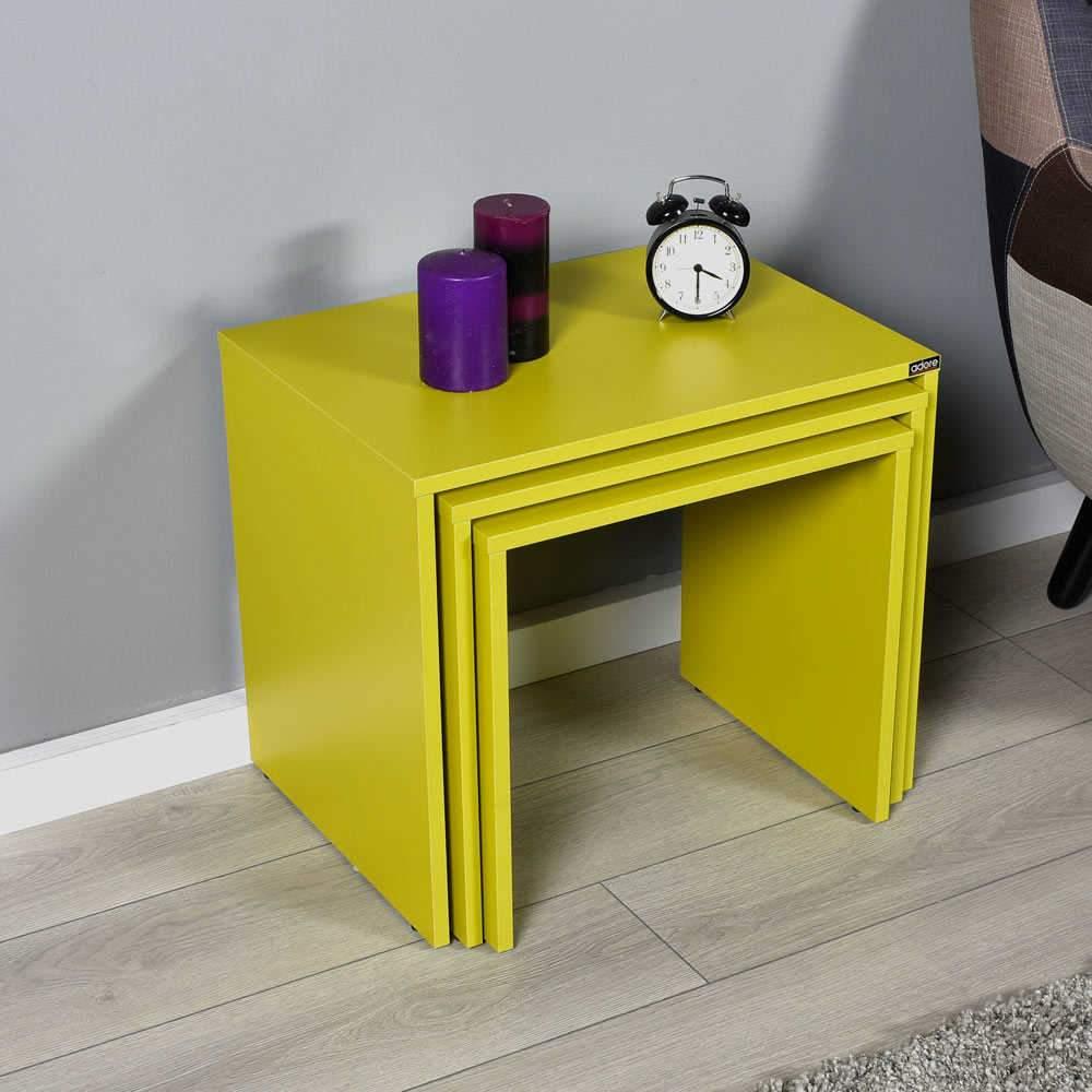 Set 3 Masute Cafea Zigon Adore, 55x47x40 cm - Verde