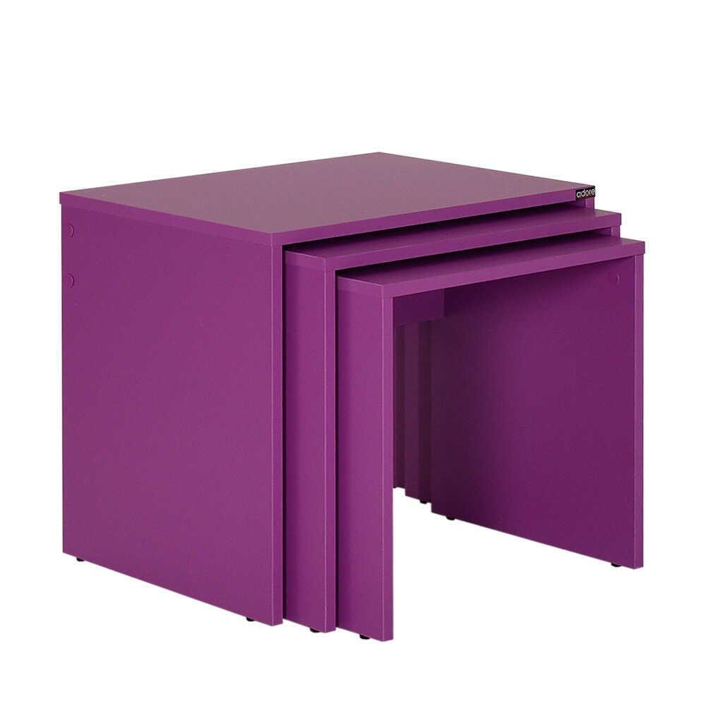 Set 3 Masute Cafea Zigon Adore, 55x47x40 cm - Mov