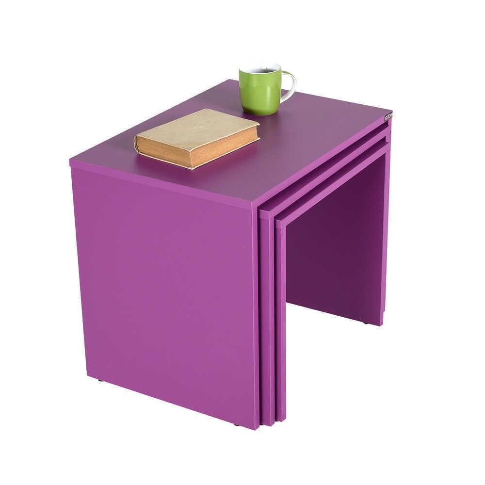 Set 3 Masute Cafea Zigon Adore, 55x47x40 cm - Mov