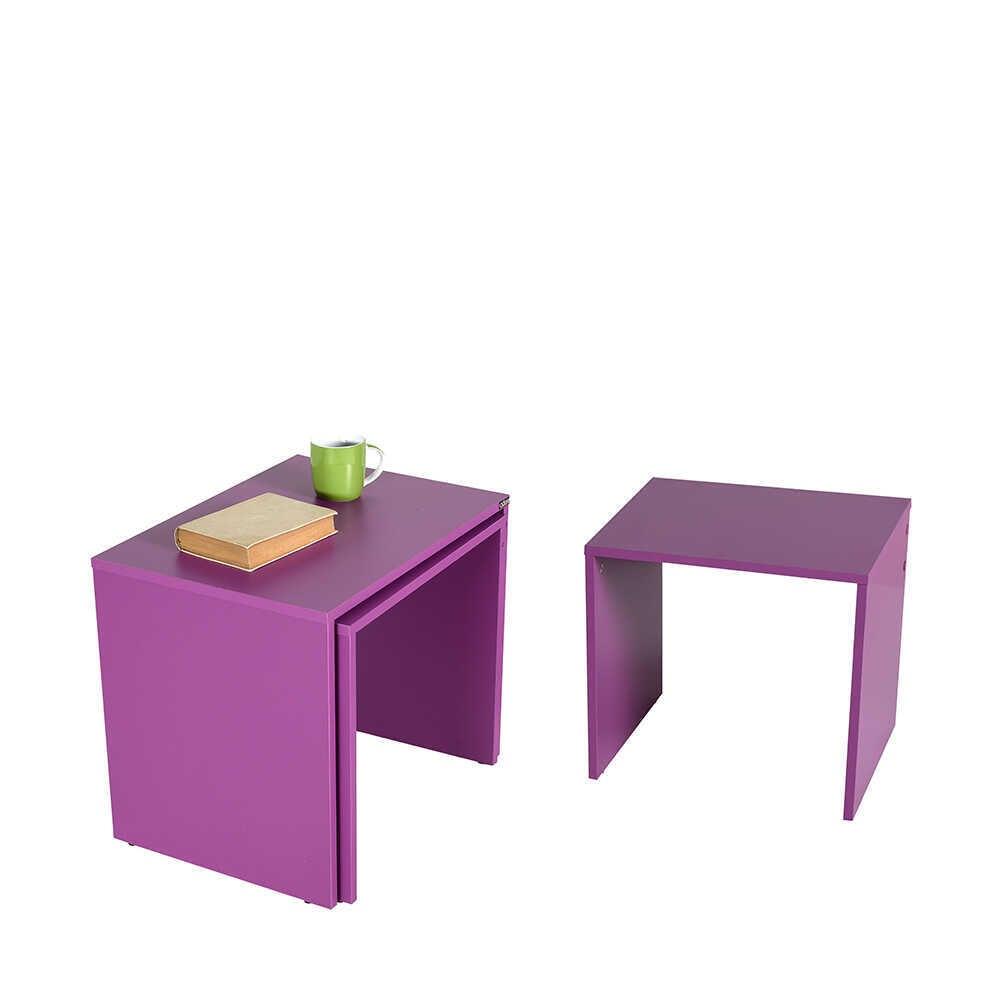 Set 3 Masute Cafea Zigon Adore, 55x47x40 cm - Mov