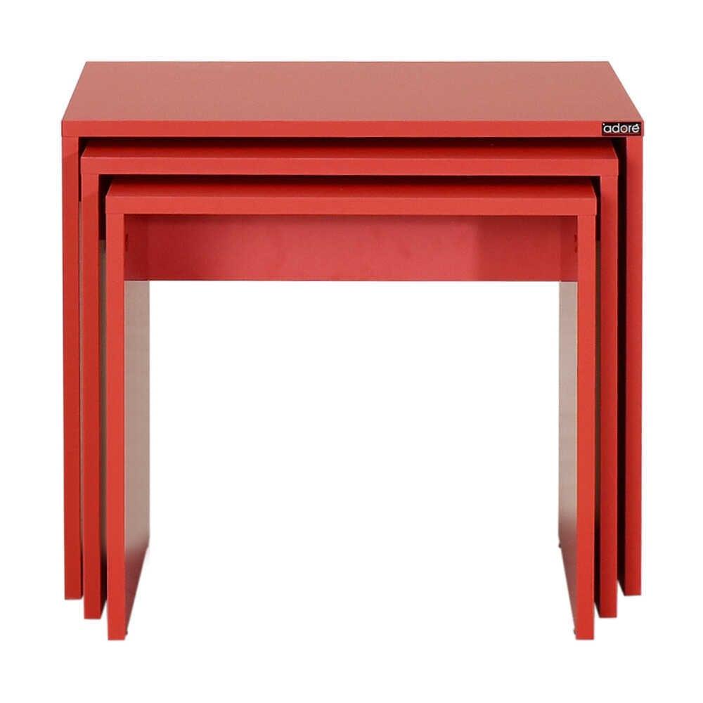 Set 3 Masute Cafea Zigon Adore, 55x47x40 cm - Rosu