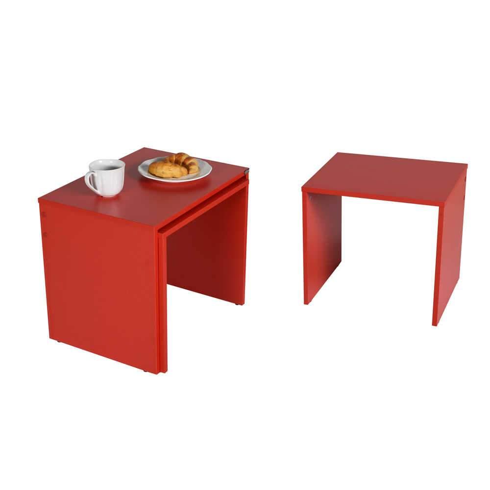 Set 3 Masute Cafea Zigon Adore, 55x47x40 cm - Rosu