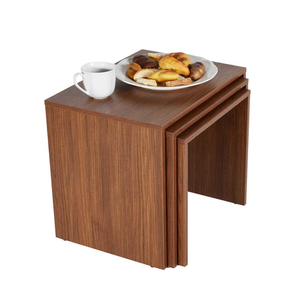 Set 3 Masute Cafea Zigon Adore, 55x47x40 cm - Maro