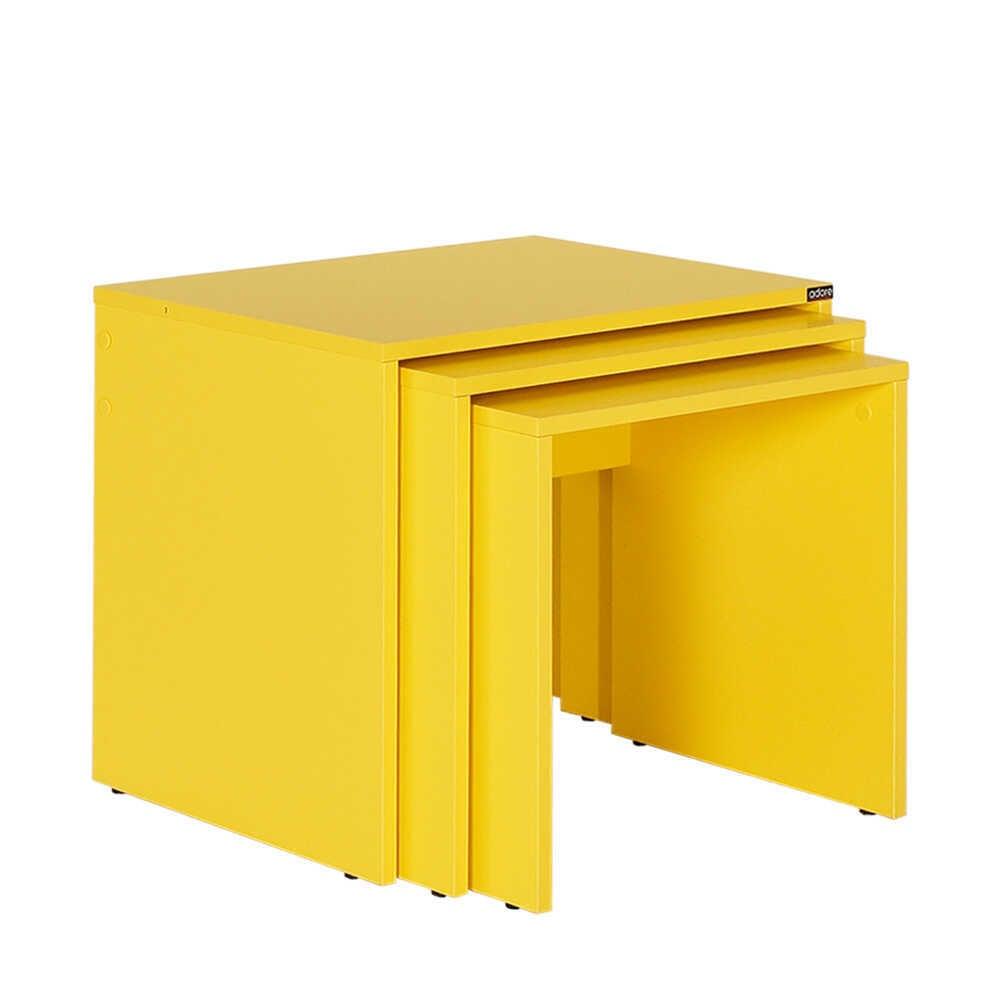 Set 3 Masute Cafea Zigon Adore, 55x47x40 cm - Galben