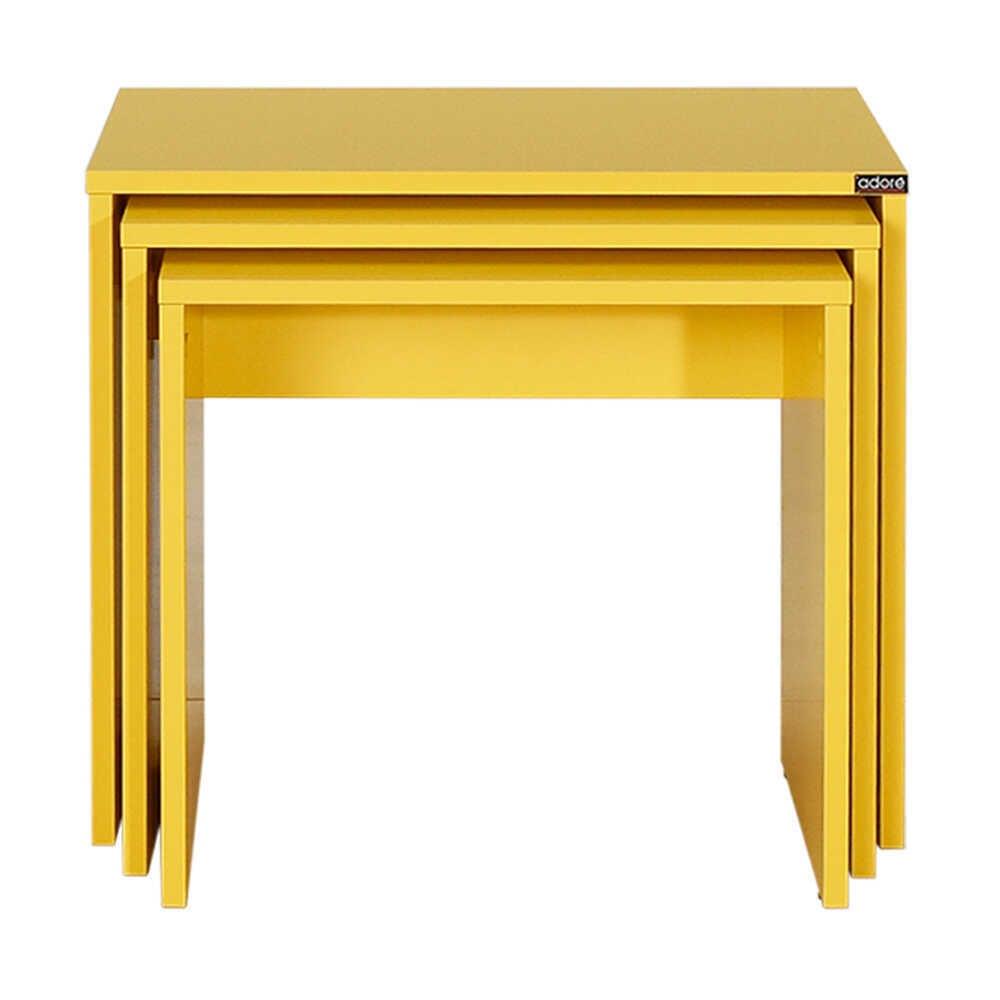 Set 3 Masute Cafea Zigon Adore, 55x47x40 cm - Galben