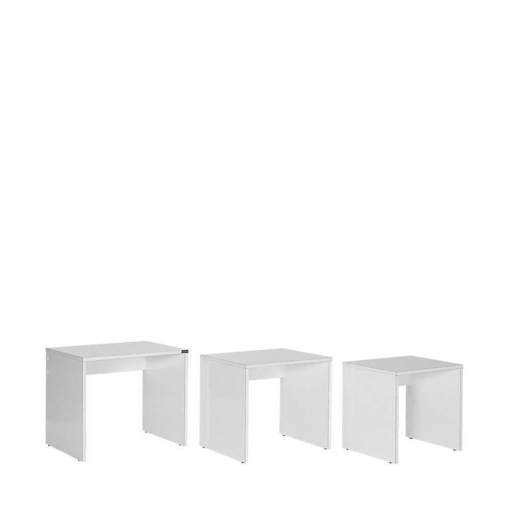 Set 3 Masute Cafea Zigon Adore, 55x47x40 cm - Alb