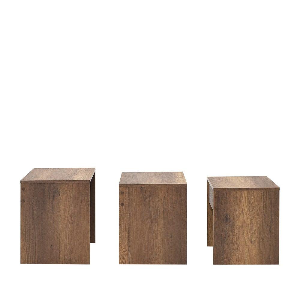 Set 3 Masute Cafea Zigon Adore, 55x47x40 cm - Maro