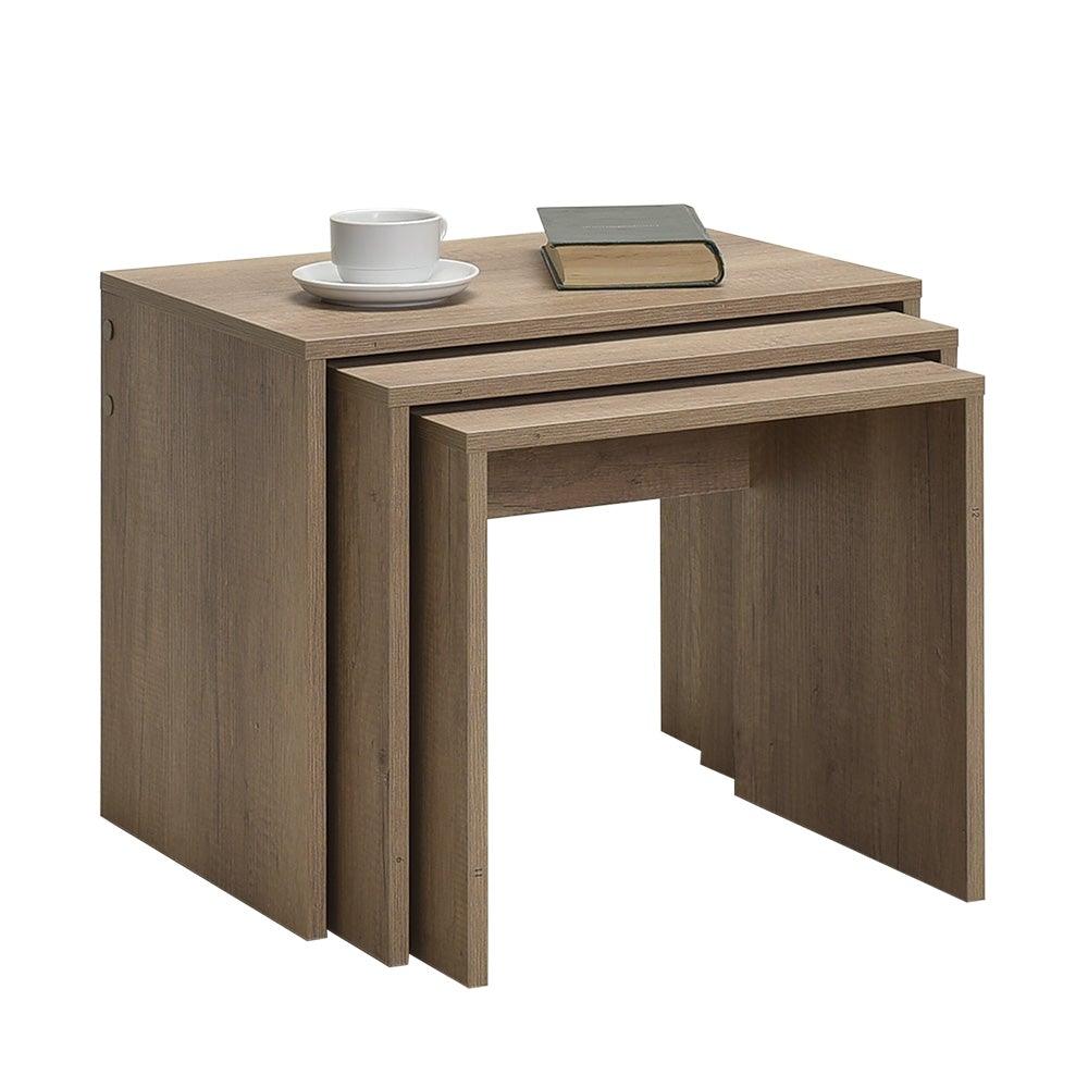 Set 3 Masute Cafea Zigon Adore, 55x47x40 cm - Natur