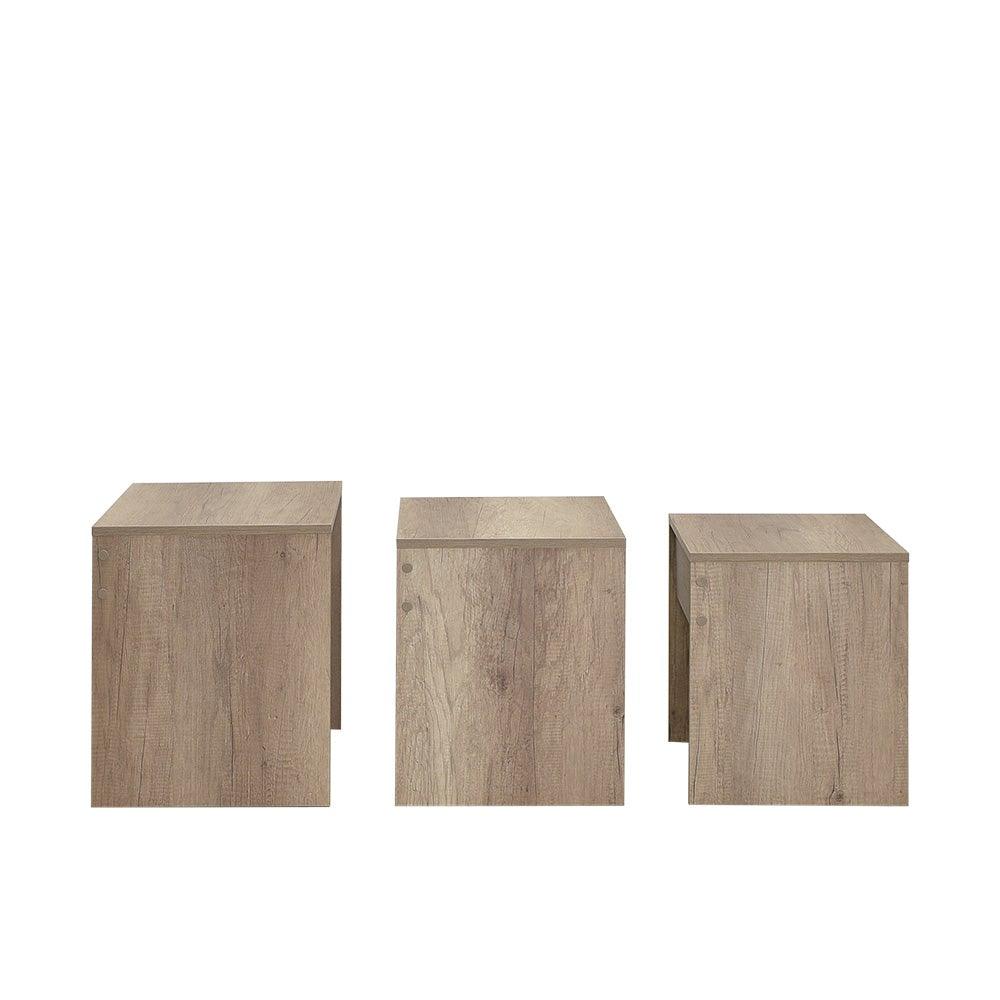 Set 3 Masute Cafea Zigon Adore, 55x47x40 cm - Natur