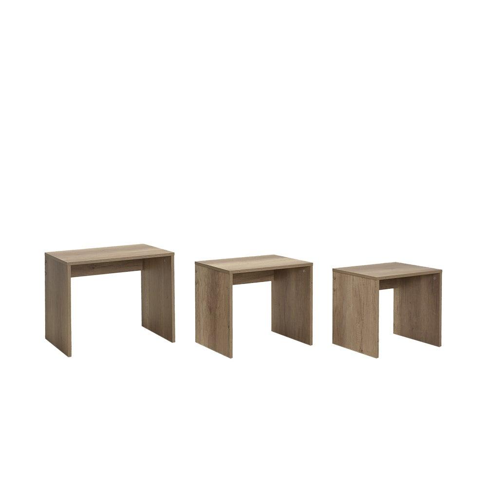 Set 3 Masute Cafea Zigon Adore, 55x47x40 cm - Natur