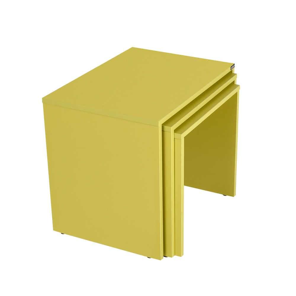 Set 3 Masute Cafea Zigon Adore, 55x47x40 cm - Verde