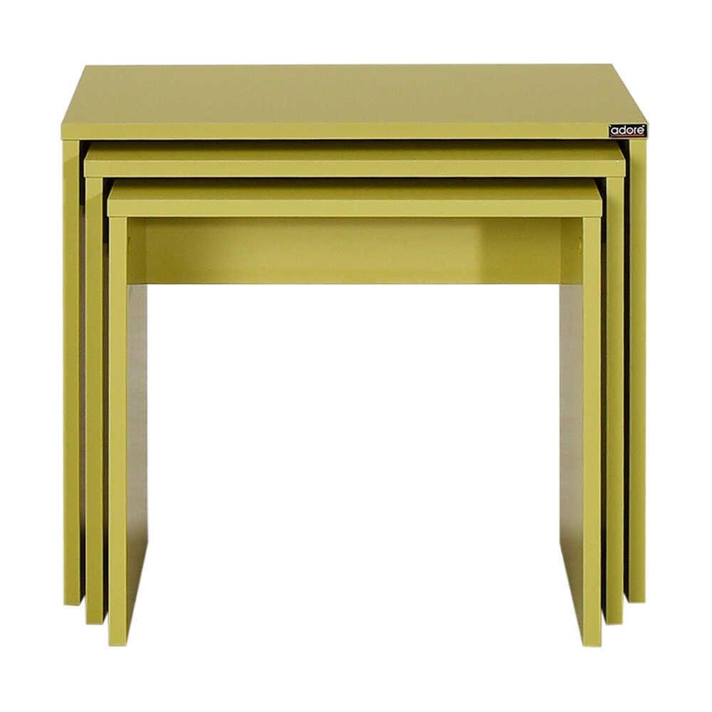 Set 3 Masute Cafea Zigon Adore, 55x47x40 cm - Verde