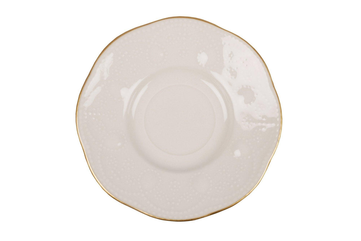 Set 6 cesti + 6 farfurii, Portelan, Alb