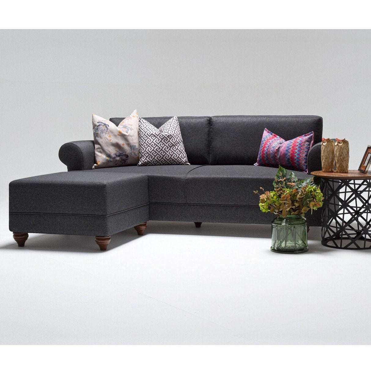 Set Coltar Samara cu Taburet, Gri