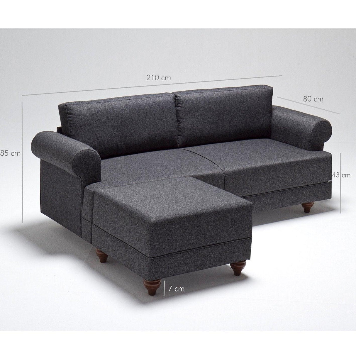 Set Coltar Samara cu Taburet, Gri