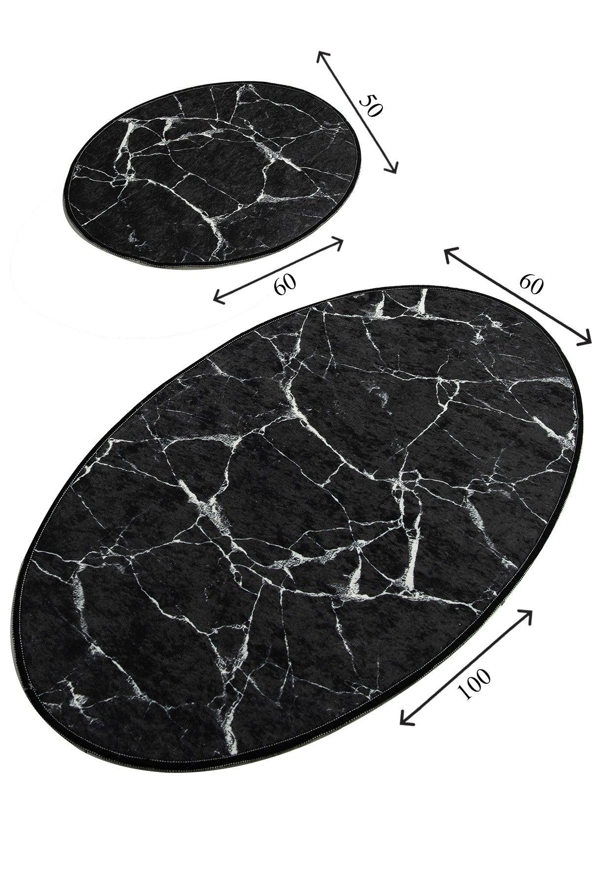 Set Covor de baie (2 bucăți), Negru