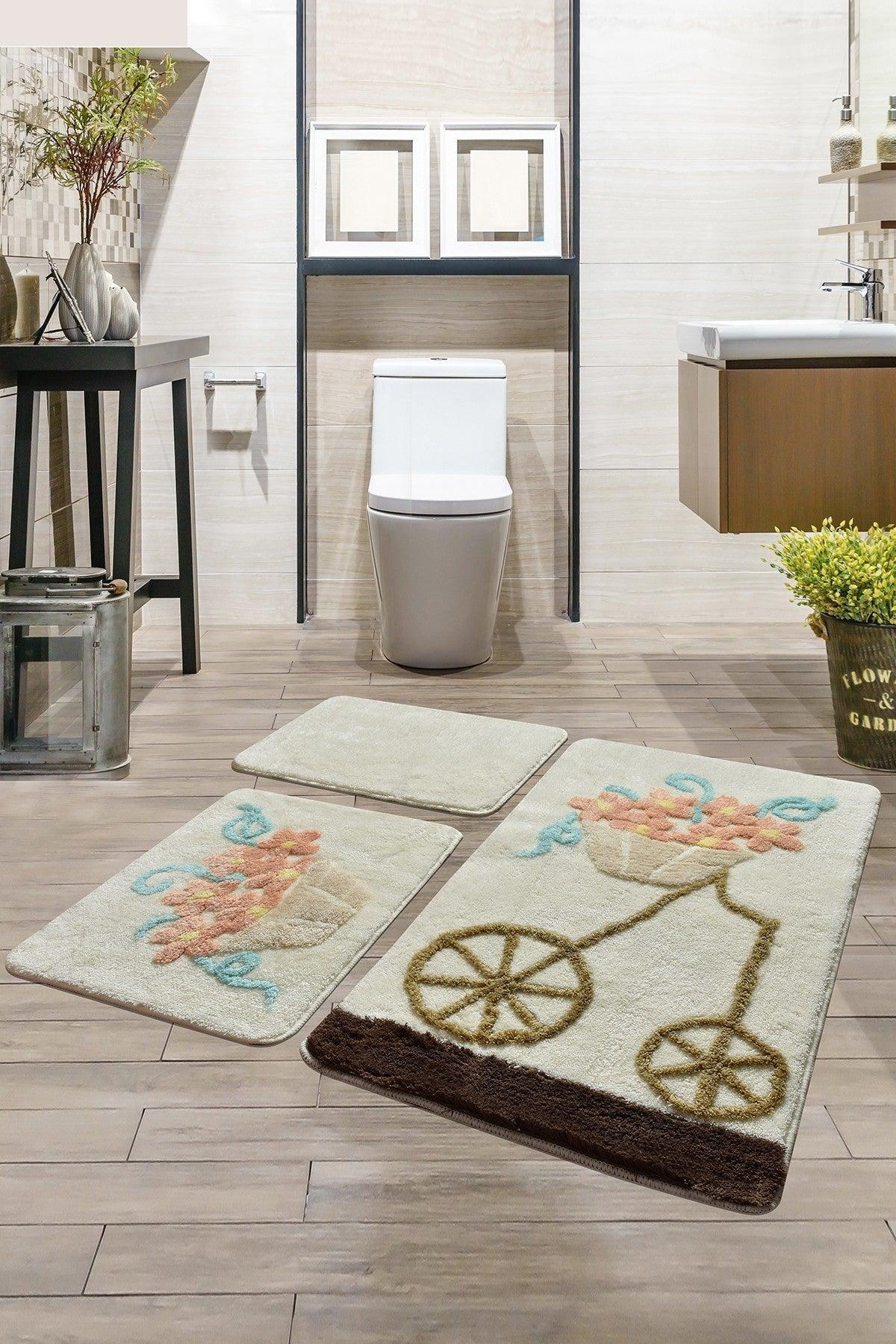 Set Covor de baie (3 bucăți), Multicolor