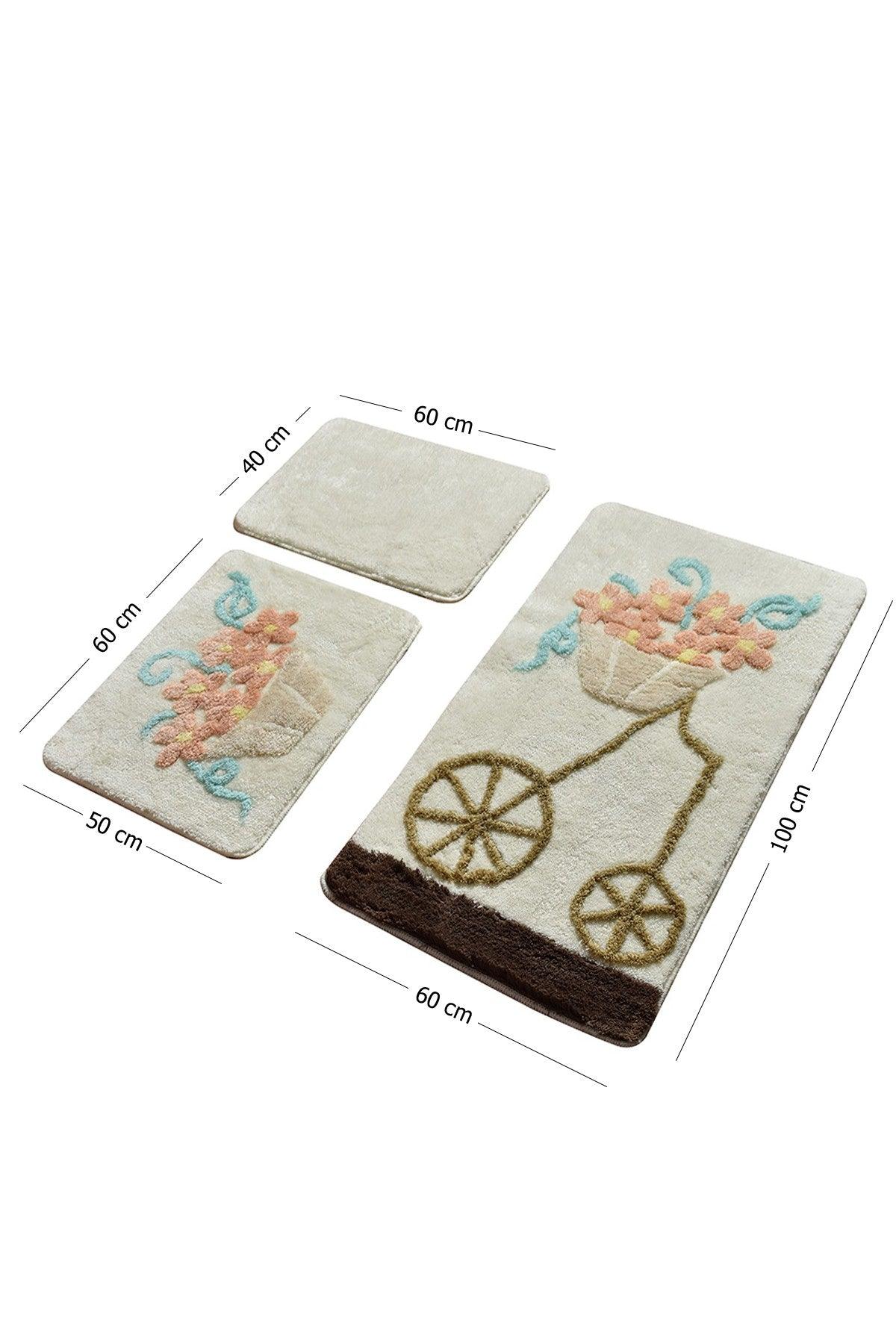 Set Covor de baie (3 bucăți), Multicolor