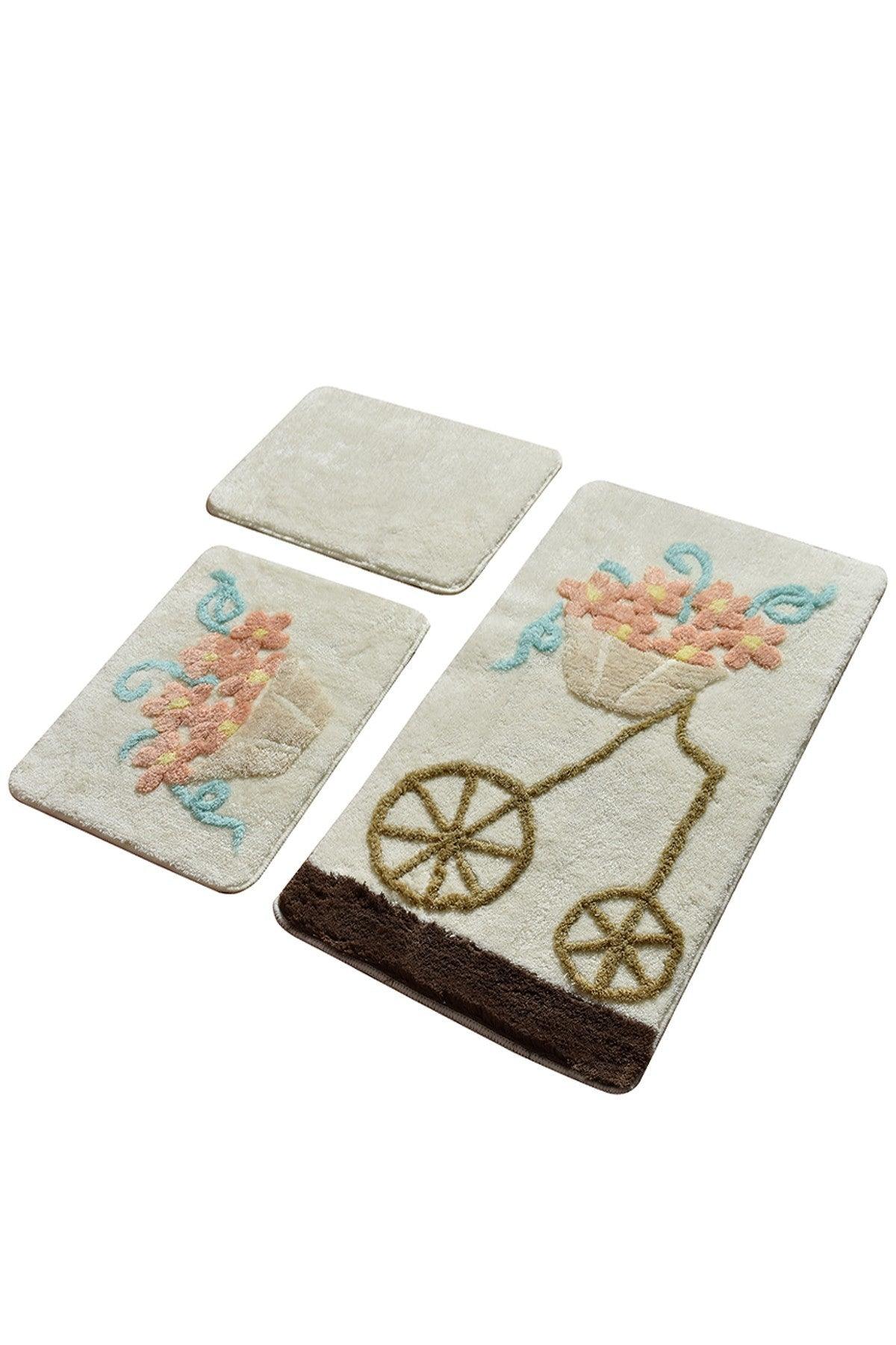 Set Covor de baie (3 bucăți), Multicolor