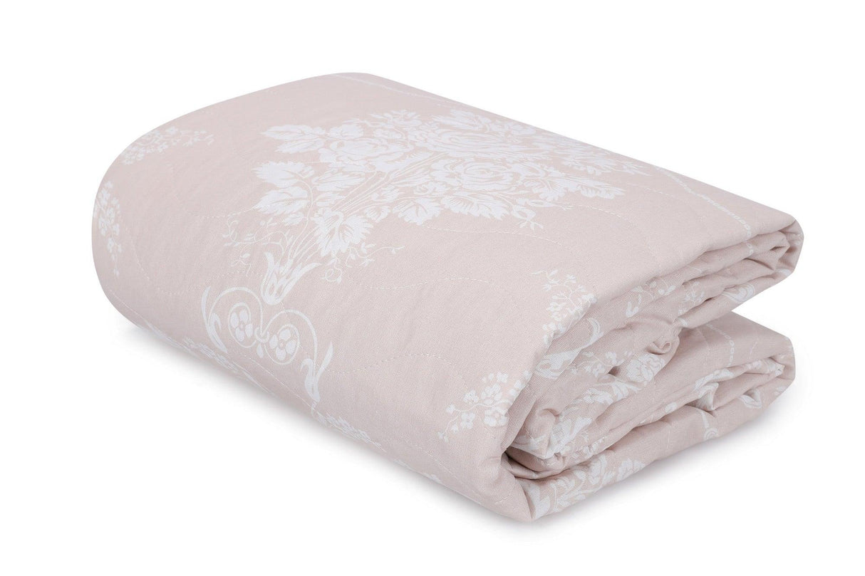 Set cuvertură de pat double, Crem, 220 x 200 cm