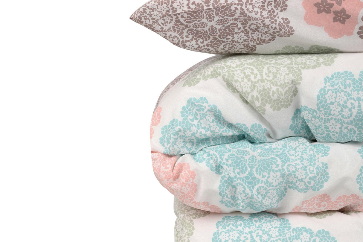 Set cuvertură matlasată de pat double, Alb, 230x200 cm