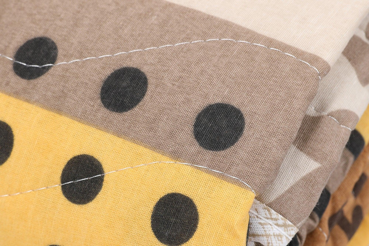 Set cuvertură matlasată de pat double, Galben, 220x200 cm