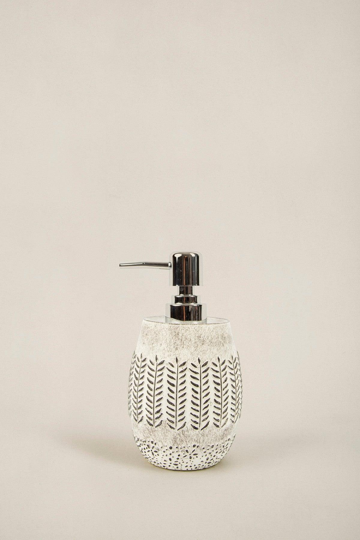 Set de Baie Lux Allesi, Gri, Dozator de sapun, Perie, Suport de periuta de dinti, Sapuniera, Coș de Gunoi